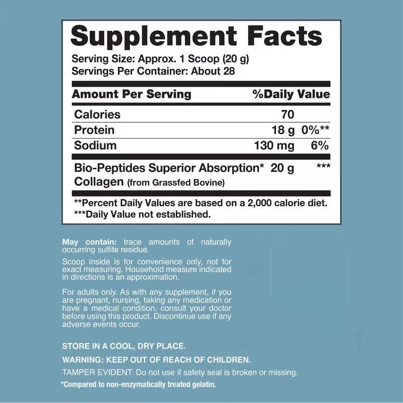 Hot Selling Bio-Peptides Protein Collagen Powder Unflavored for Skin Hair Nail Health 567G